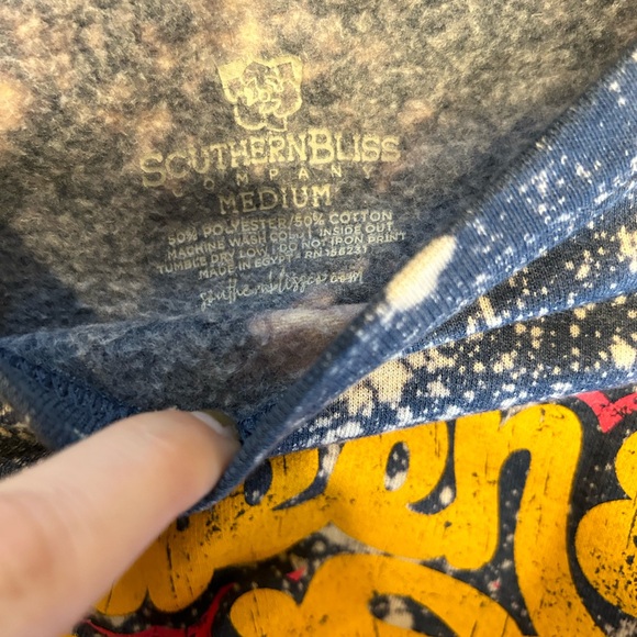 Queens Graffiti Style Sweatshirt with Bleach Accent - Picture 3 of 3